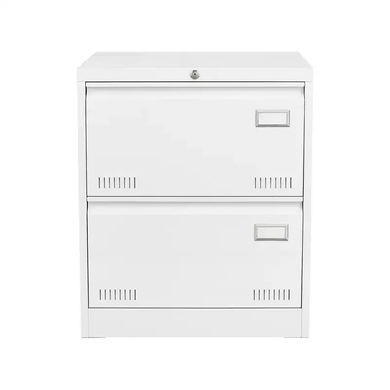 Meuble de classement à 2 tiroirs avec serrure, armoire de classement verticale en métal, armoire de rangement pour dossiers de taille légale/lettre sous le bureau pour le bureau ou la maison