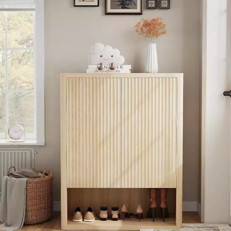 Meuble de rangement pour chaussures de ferme à 5 niveaux, organisateur d'entrée de 113 cm de haut avec étagères réglables, étagère à chaussures autoportante peu encombrante