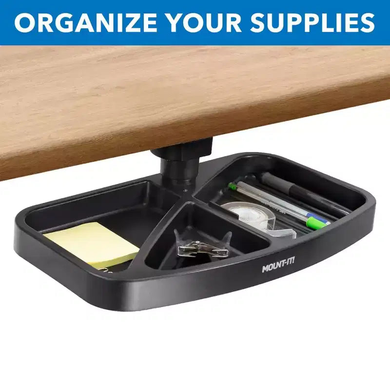 Tiroir de rangement pivotant sous le bureau – Étagère sous-plan ergonomique pour fournitures de bureau