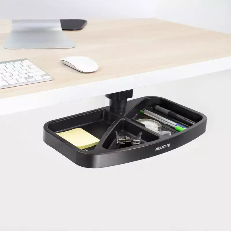 Tiroir de rangement pivotant sous le bureau – Étagère sous-plan ergonomique pour fournitures de bureau