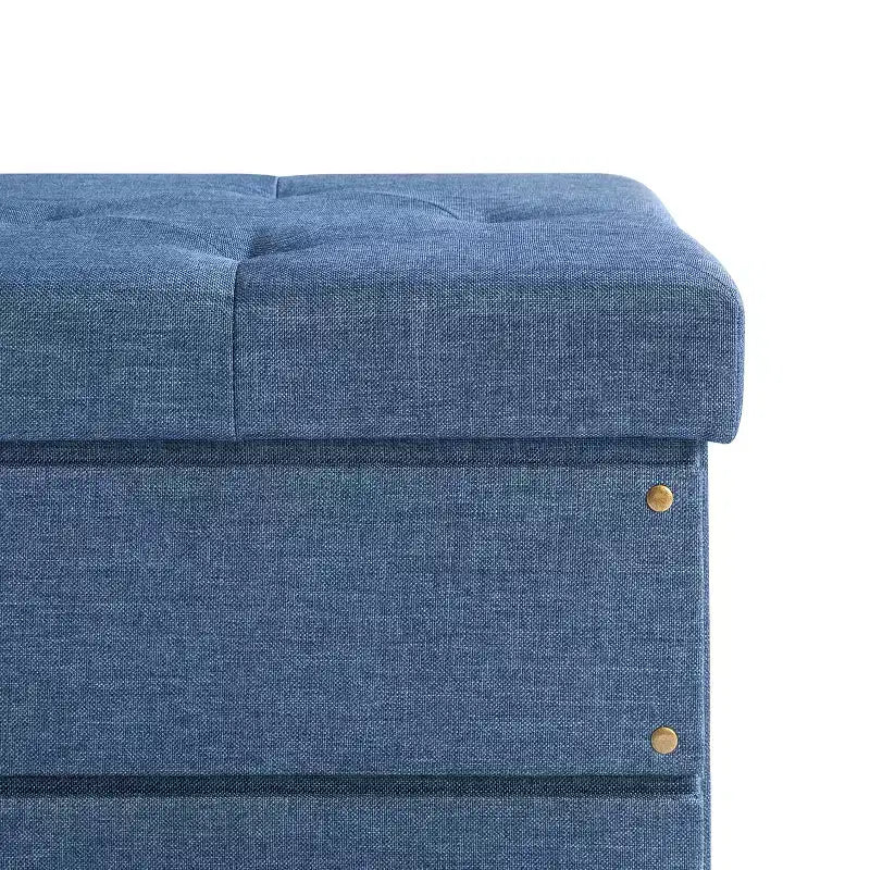 Pouf ottoman pliable avec tiroir de rangement – Repose-pieds et siège cubique