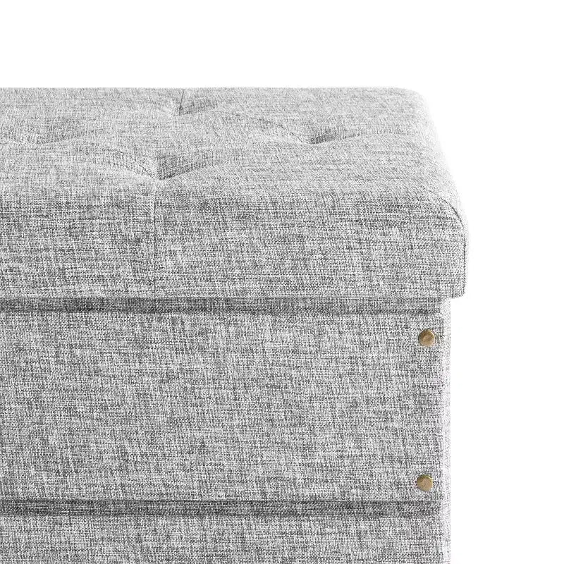 Pouf ottoman pliable avec tiroir de rangement – Repose-pieds et siège cubique